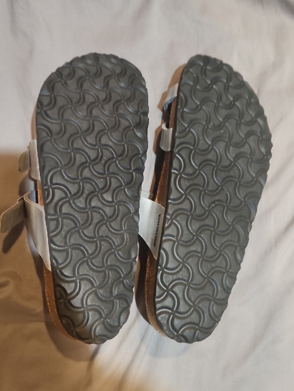 Birkenstock Silver Metallic Double-Strap Sandals - Picture 4 of 4